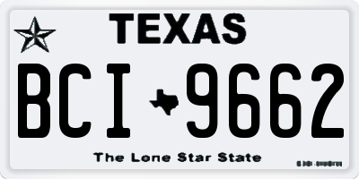 TX license plate BCI9662