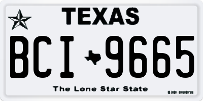 TX license plate BCI9665