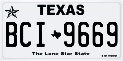 TX license plate BCI9669