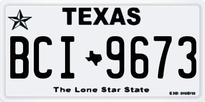 TX license plate BCI9673