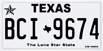 TX license plate BCI9674