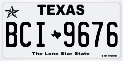 TX license plate BCI9676