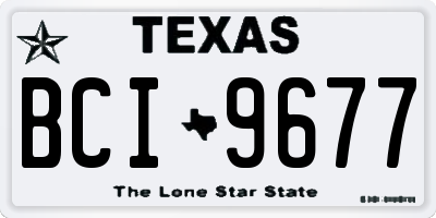 TX license plate BCI9677