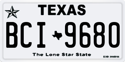 TX license plate BCI9680