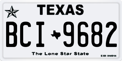 TX license plate BCI9682