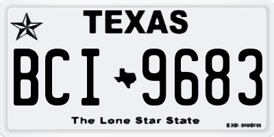 TX license plate BCI9683