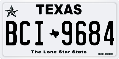 TX license plate BCI9684