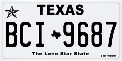 TX license plate BCI9687