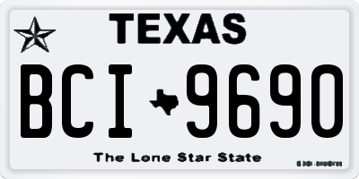 TX license plate BCI9690