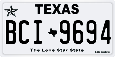 TX license plate BCI9694