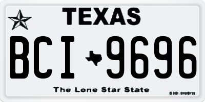 TX license plate BCI9696