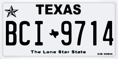 TX license plate BCI9714