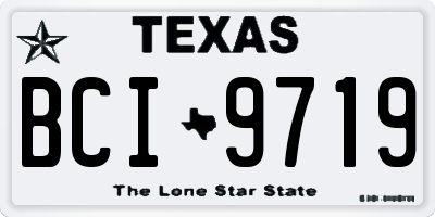 TX license plate BCI9719