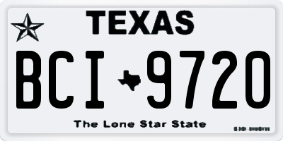 TX license plate BCI9720