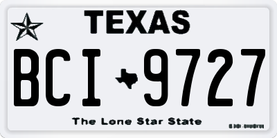TX license plate BCI9727
