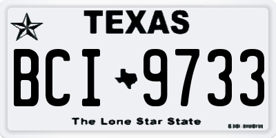TX license plate BCI9733
