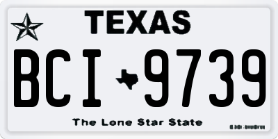 TX license plate BCI9739