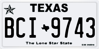 TX license plate BCI9743