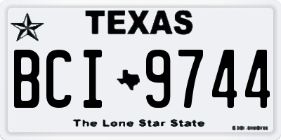 TX license plate BCI9744
