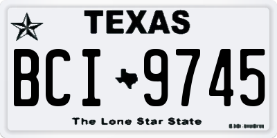TX license plate BCI9745