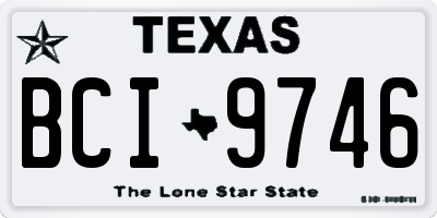 TX license plate BCI9746