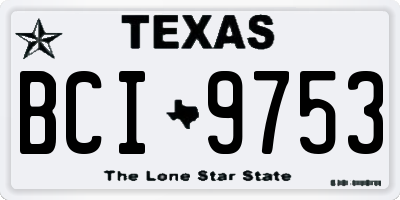TX license plate BCI9753