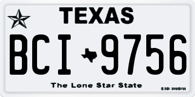 TX license plate BCI9756