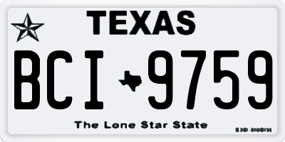 TX license plate BCI9759