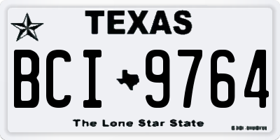 TX license plate BCI9764
