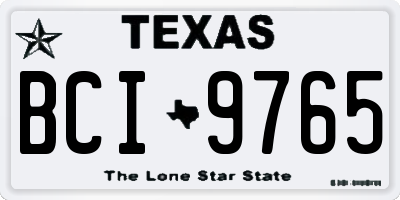 TX license plate BCI9765