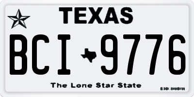TX license plate BCI9776