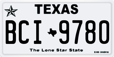TX license plate BCI9780