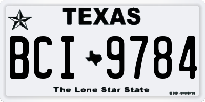 TX license plate BCI9784
