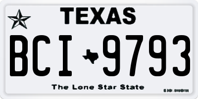 TX license plate BCI9793
