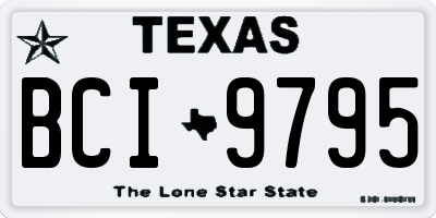 TX license plate BCI9795