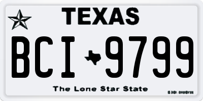 TX license plate BCI9799