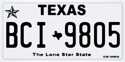 TX license plate BCI9805