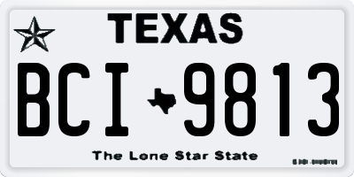 TX license plate BCI9813