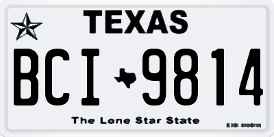 TX license plate BCI9814