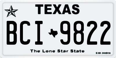 TX license plate BCI9822
