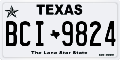 TX license plate BCI9824