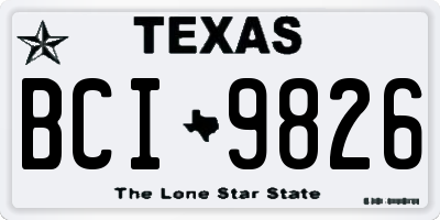 TX license plate BCI9826