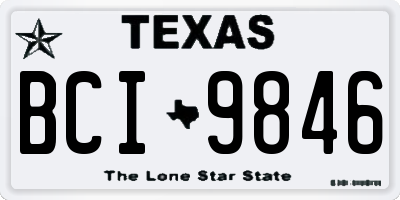 TX license plate BCI9846