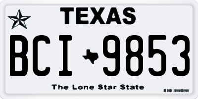 TX license plate BCI9853