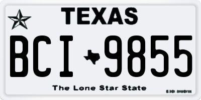TX license plate BCI9855