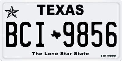 TX license plate BCI9856
