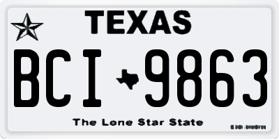TX license plate BCI9863