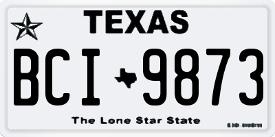 TX license plate BCI9873