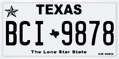 TX license plate BCI9878