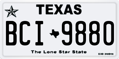 TX license plate BCI9880